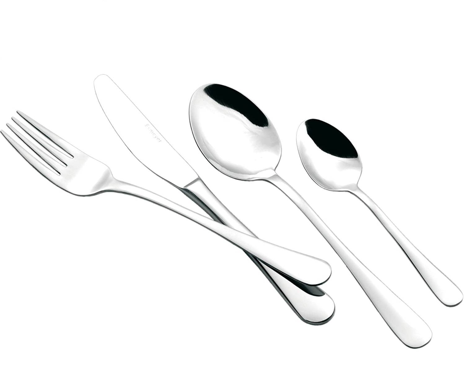 Esmeyer Besteck-Set Sylvia aus Edelstahl 18/10 poliert 24-teilig, Silber, 26.5 x 23.5 x 4 cm