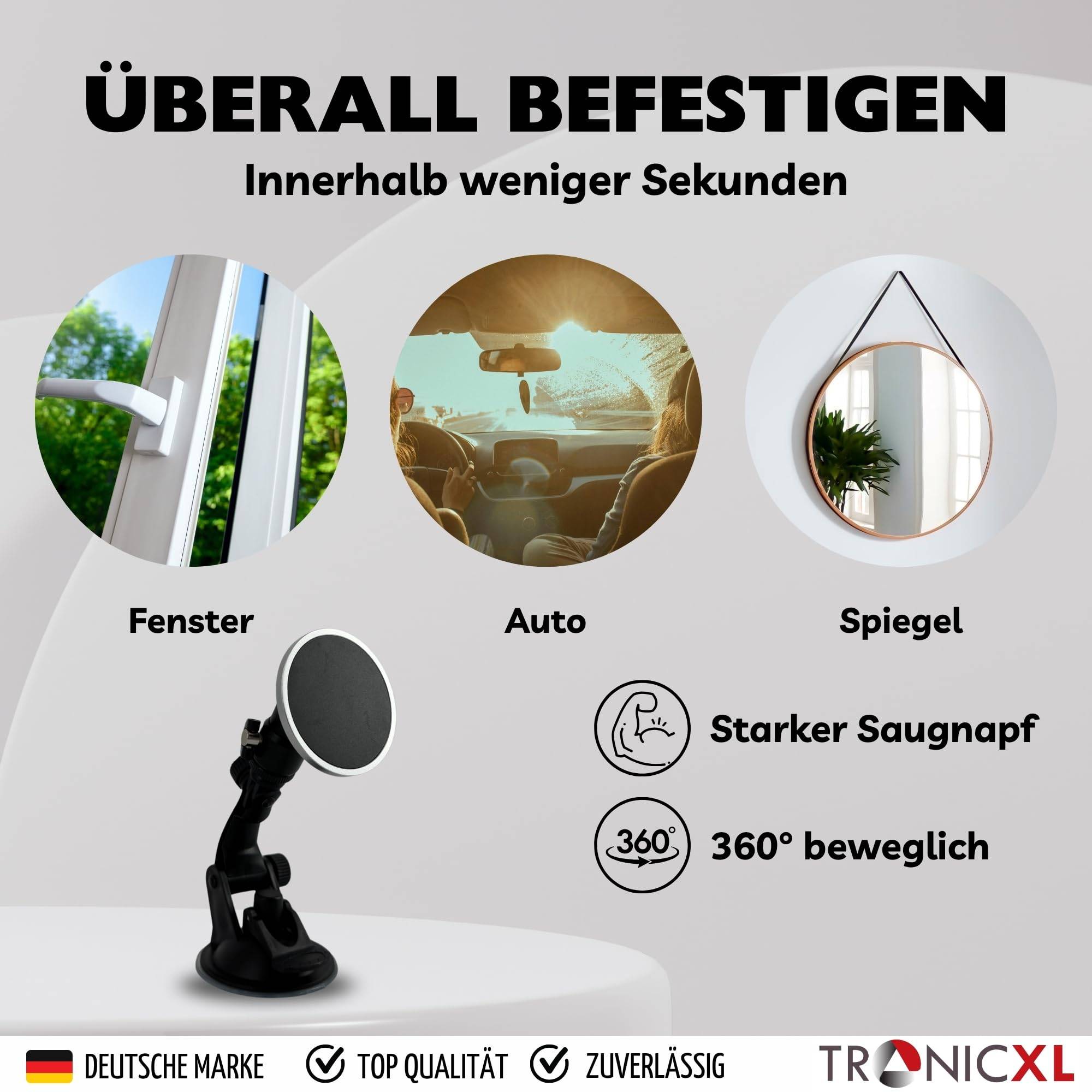 Saugnapf Handy Halterung für Magsafe magnetische Smartphone Halterung für Auto Scheibe Badezimmer Spiegel Selfie Foto Video