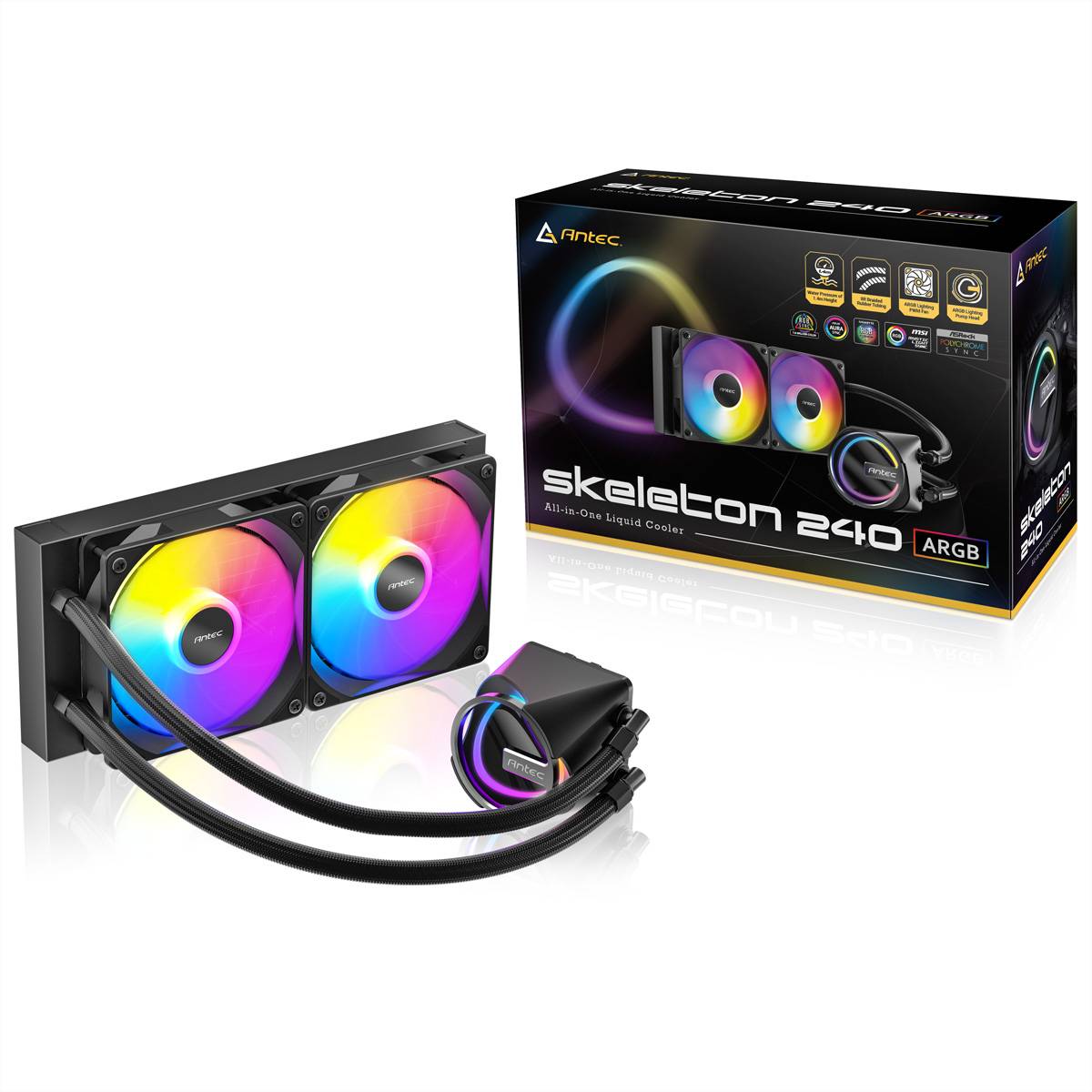 ANTEC Skeleton 240 ARGB Prozessorlüfter Wasserkühlung, schwarz