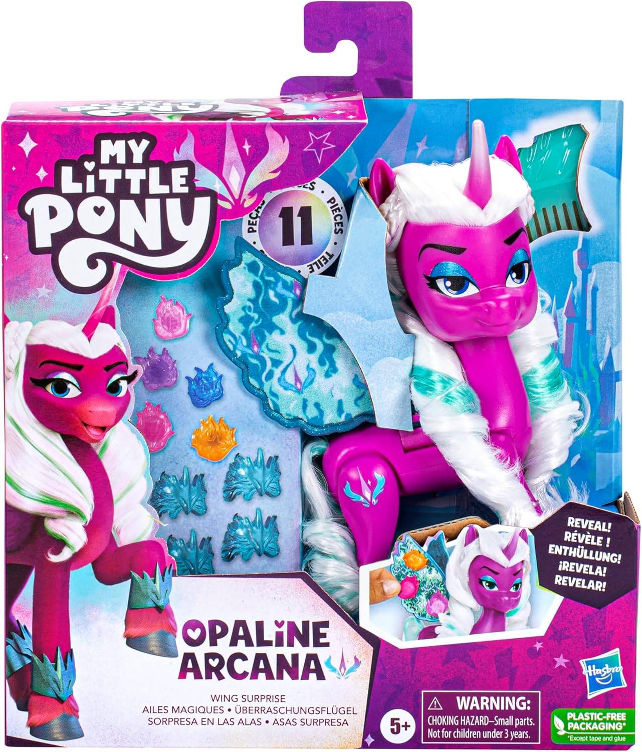 My Little Pony Puppen Opaline Arcana Wing Surprise Alicorn mit Zubehör Pferd 5+