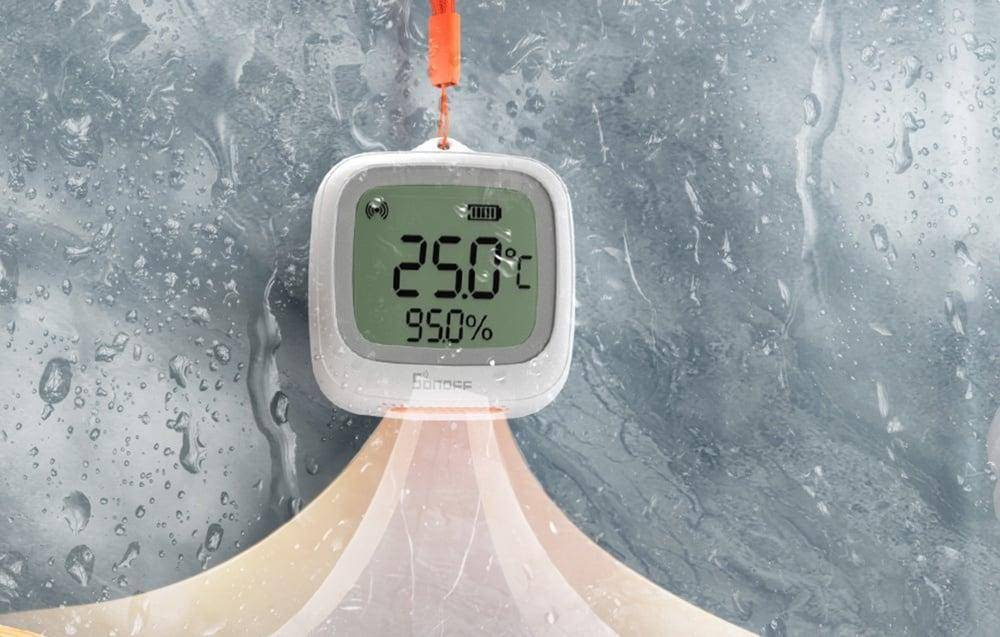 Sonoff SNZB-02WD LCD Temperatur / Luftfeuchte Sensor mit Anzeige, IP65, ZigBee