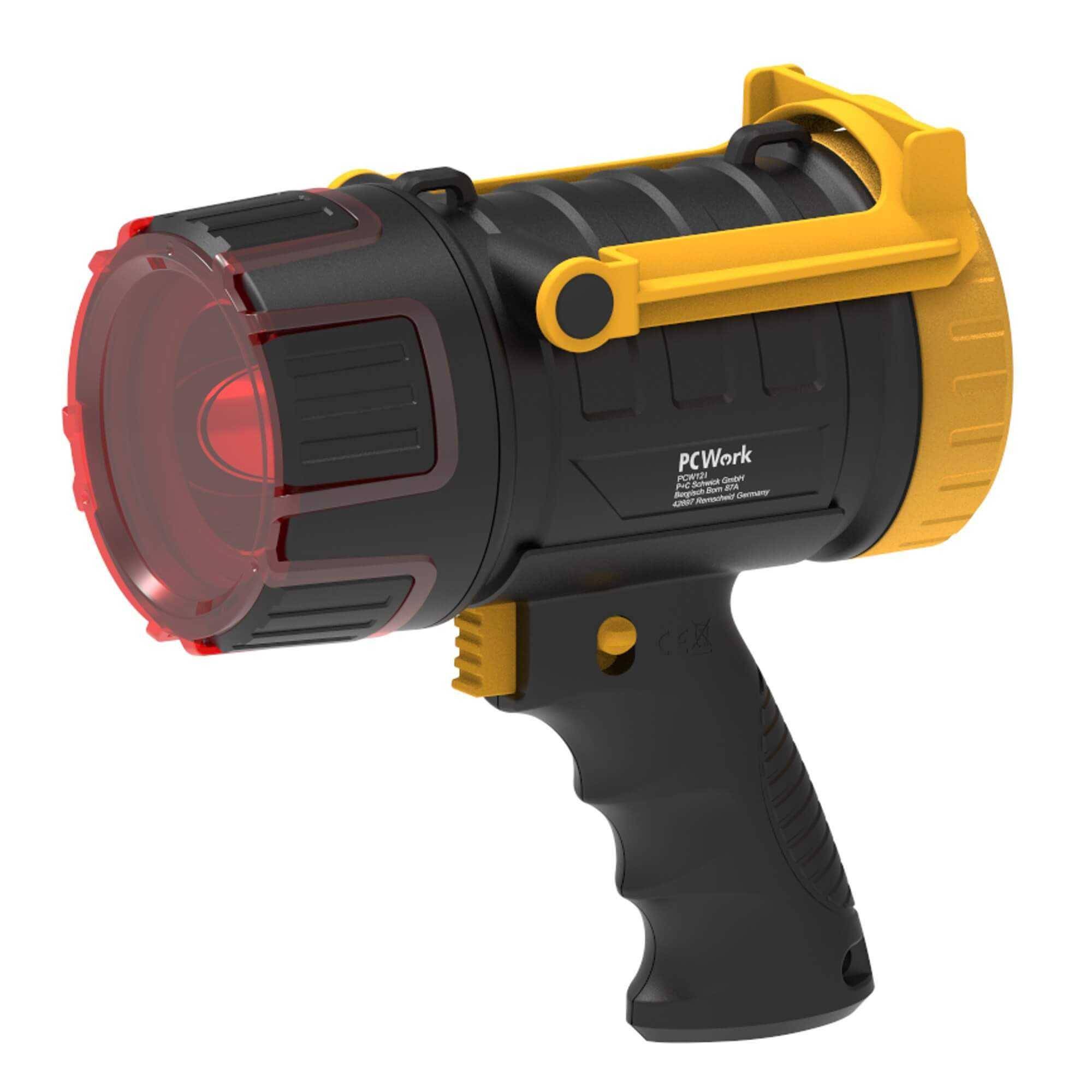 PCWork PCW12I LED Handscheinwerfer, 1590lm, 4400mAh Akku, IPX7 wasserdicht, Powerbank-Funktion USB-C