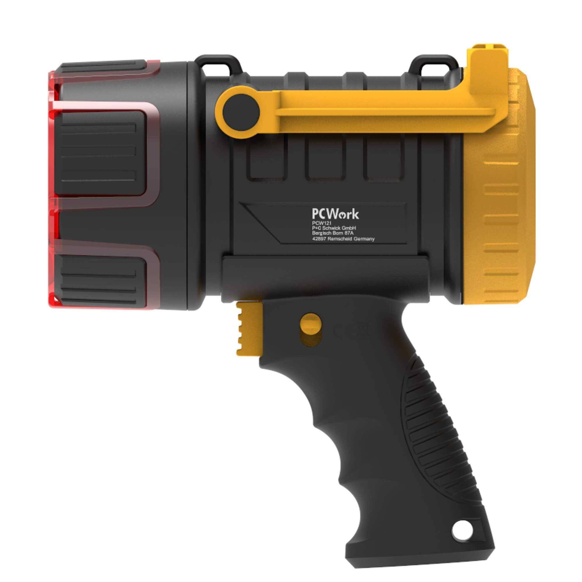 PCWork PCW12I LED Handscheinwerfer, 1590lm, 4400mAh Akku, IPX7 wasserdicht, Powerbank-Funktion USB-C