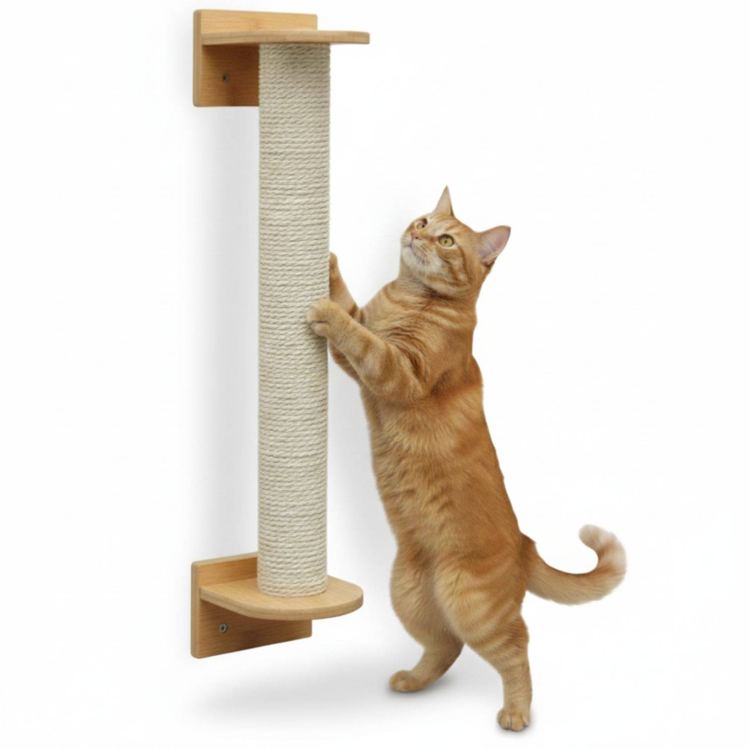 66 cm Wandkratzbaum für Katzen - Kratzstamm Wandmontage - Kratzsäule Sisalstamm