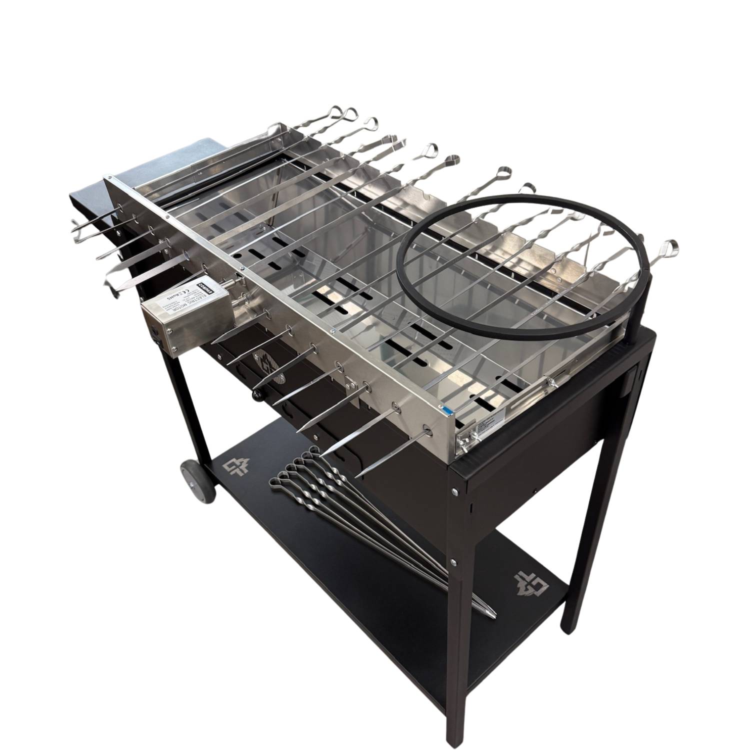 Mangal Batyr 80 mit 15er Drehspieß Edelstahlmotor Spießen