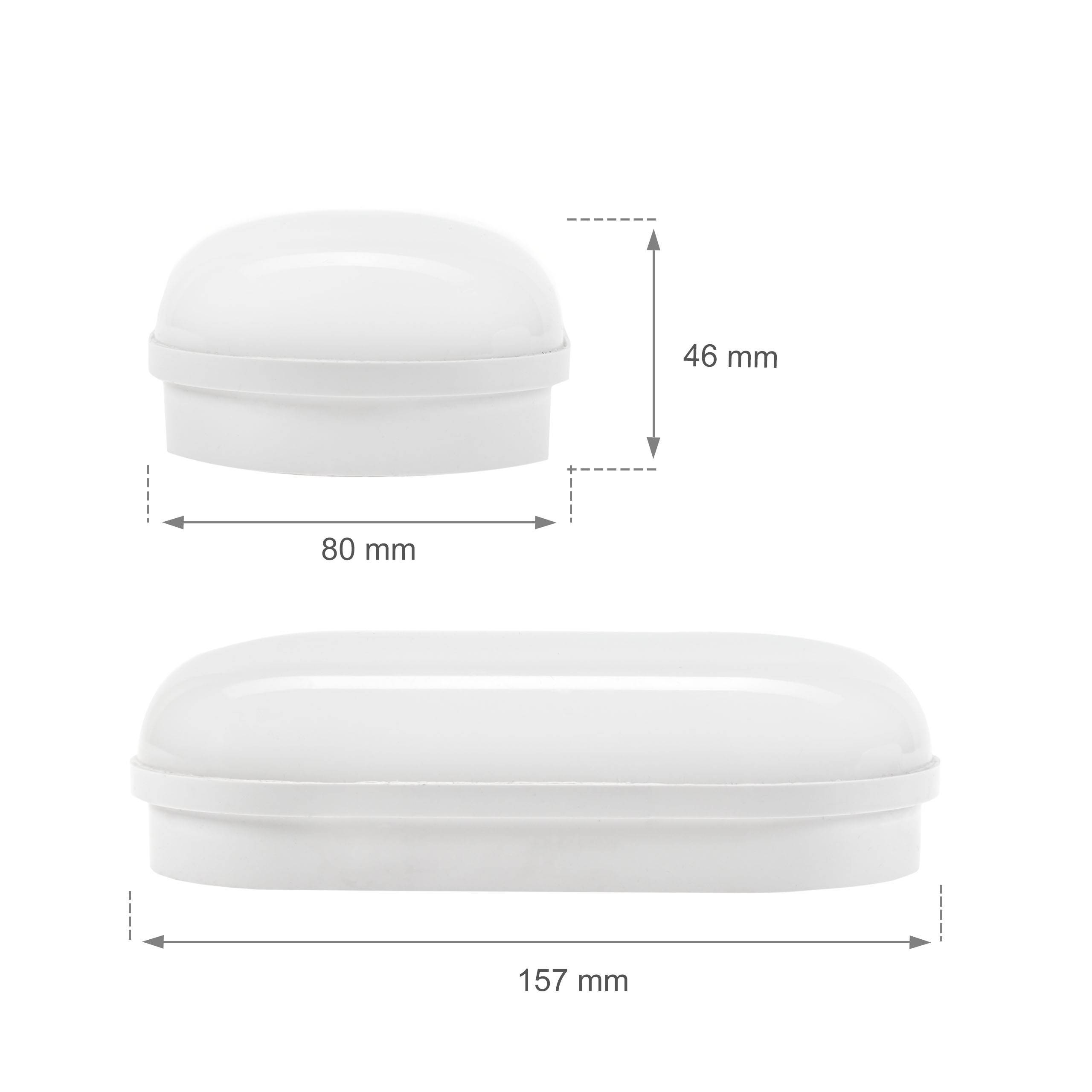 Spectrum LED TECHNIC LAMP 8W Wandleuchte 120° Außenleuchte 940lm weiß 230V IP54 oval IK10 Neutralweiß 4000K