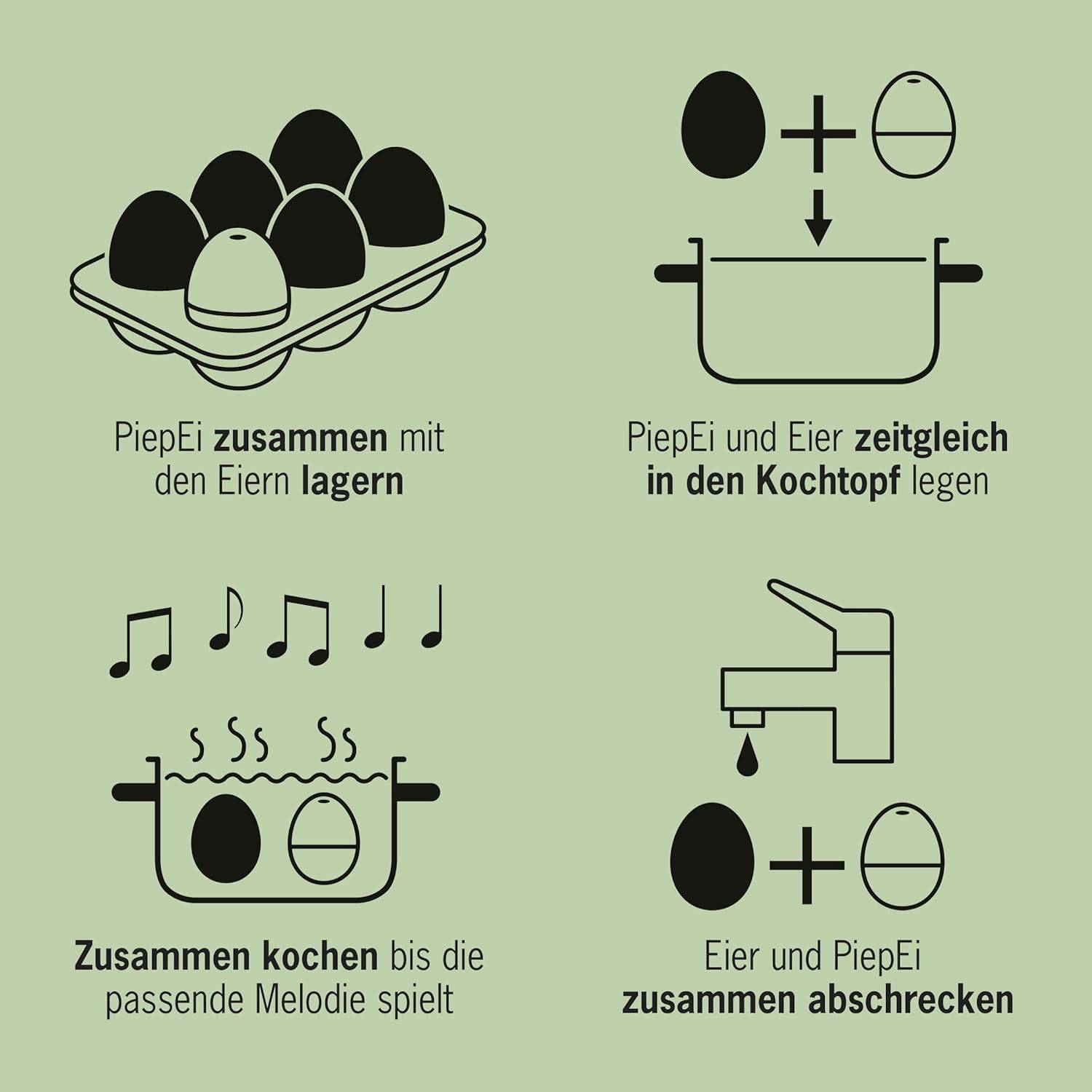Brainstream | Küken PiepEi - Singende Eieruhr zum Mitkochen - Eierkocher für 3 Härtegrade - Eieruhr lustig - Lustiges Kochei - Musik Eggtimer