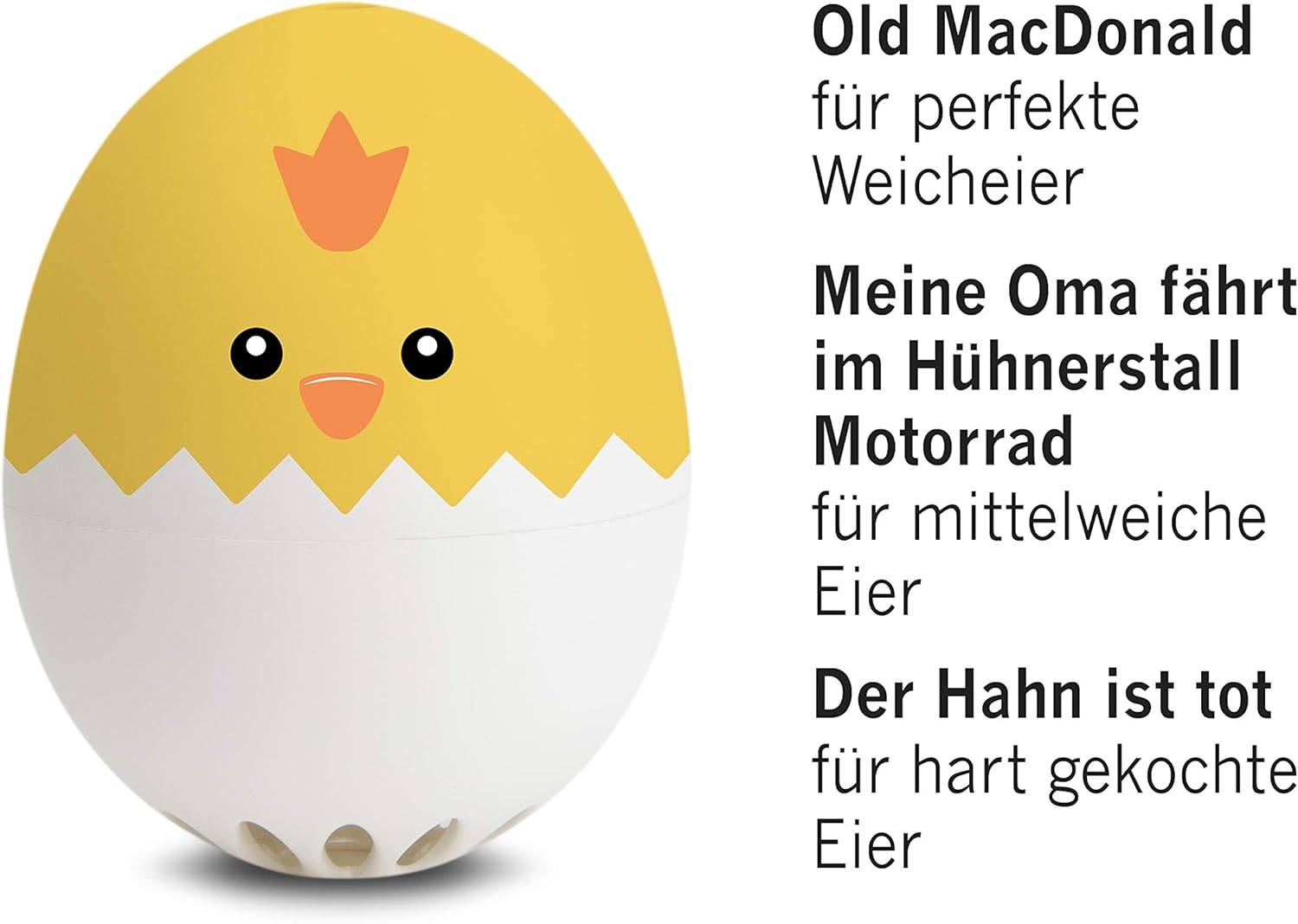 Brainstream | Küken PiepEi - Singende Eieruhr zum Mitkochen - Eierkocher für 3 Härtegrade - Eieruhr lustig - Lustiges Kochei - Musik Eggtimer