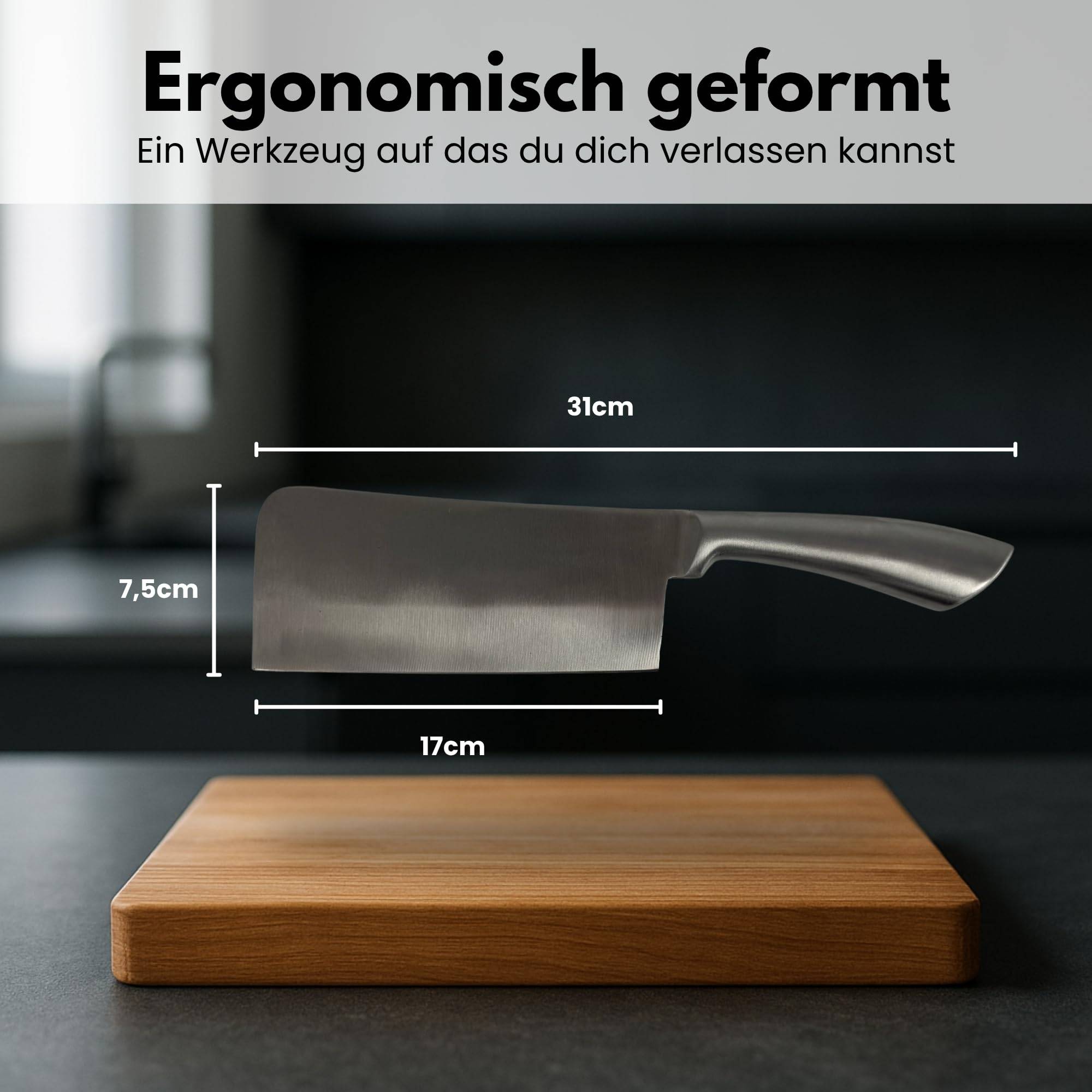 Hackbeil Küchenbeil Edelstahl Für Knochen Fleisch Gemüse Küche Messer Hackmesser