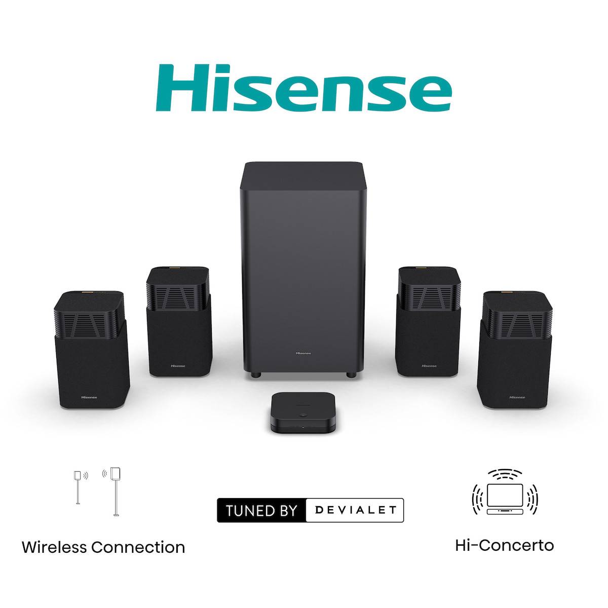 Hisense HT Saturn 4.1.2 Kanal drahtloses Heimkino-Lautsprecher-System für kinoreifen 3D-Sound zuhause