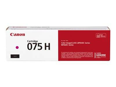 Canon Patrone 075 H für Drucker der Color imageCLASS LBP640C und MF660C Serie, mit magentafarbener Kennzeichnung.
