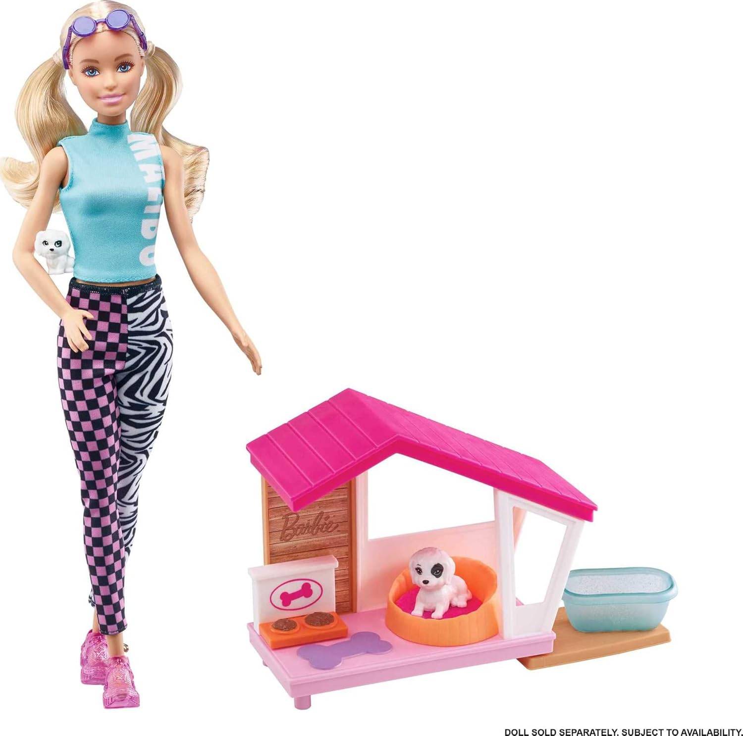 Barbie GRG78 Mini-Spielset mit 2 Hündchen Hundehaus Hund ab 3 Jahre