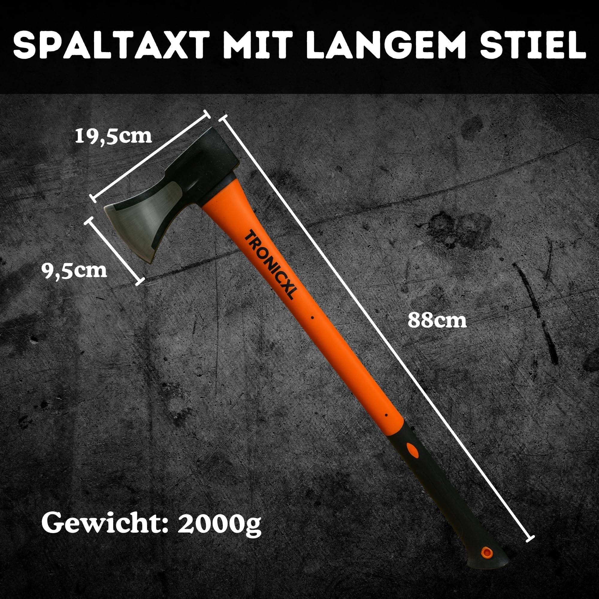 Axt Beil Set ergonomischer Handgriff Gummischutz Universal Spaltaxt Spaltbeil Spalthammer Holzspalter für Garten Forst Camping Survival