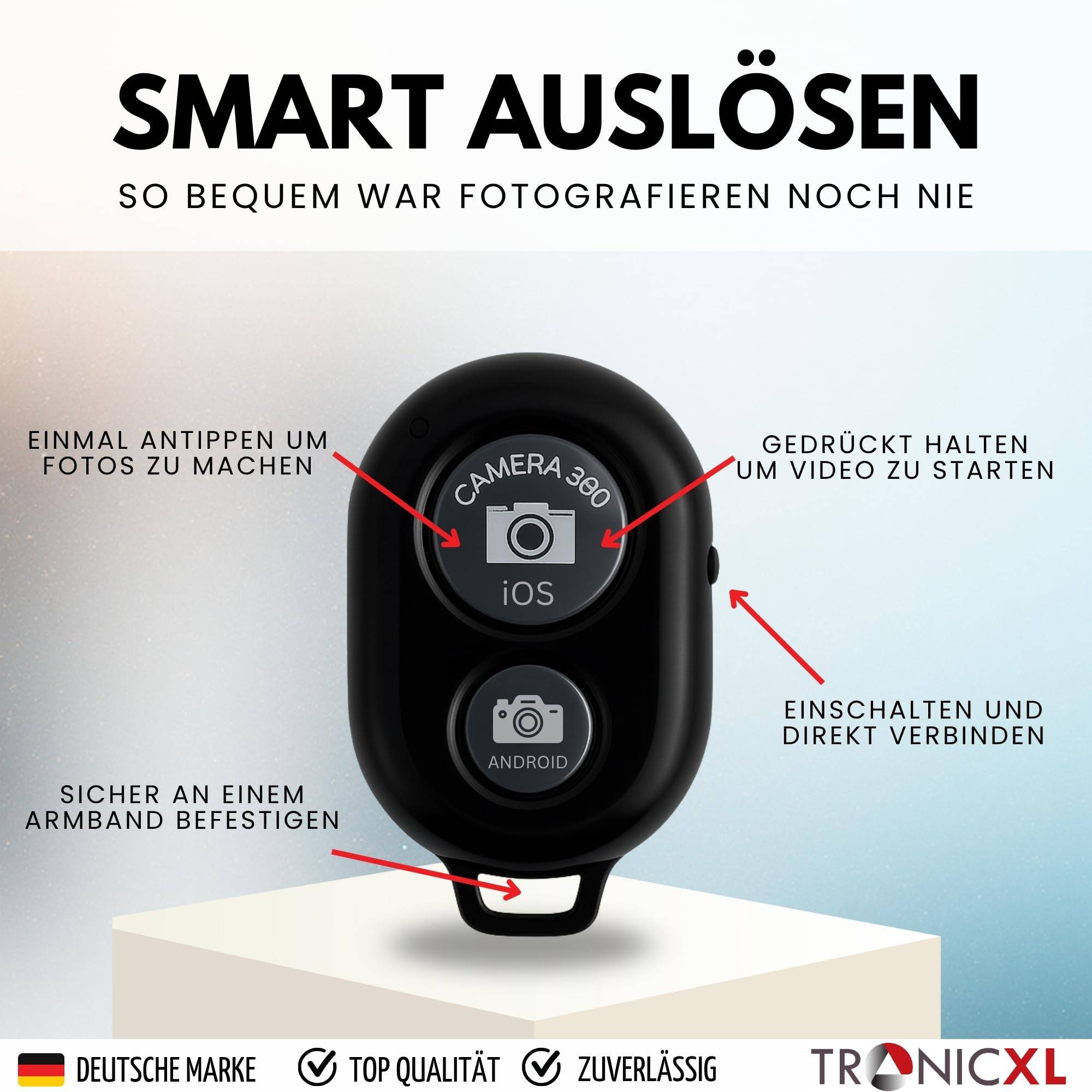 Smartphone Saugnapf Halterung mit Buntem Ringlicht und Fernbedienung I Für Spiegel Fenster Handy Halter I Selfie Video Foto Stativ für Apple iPhone