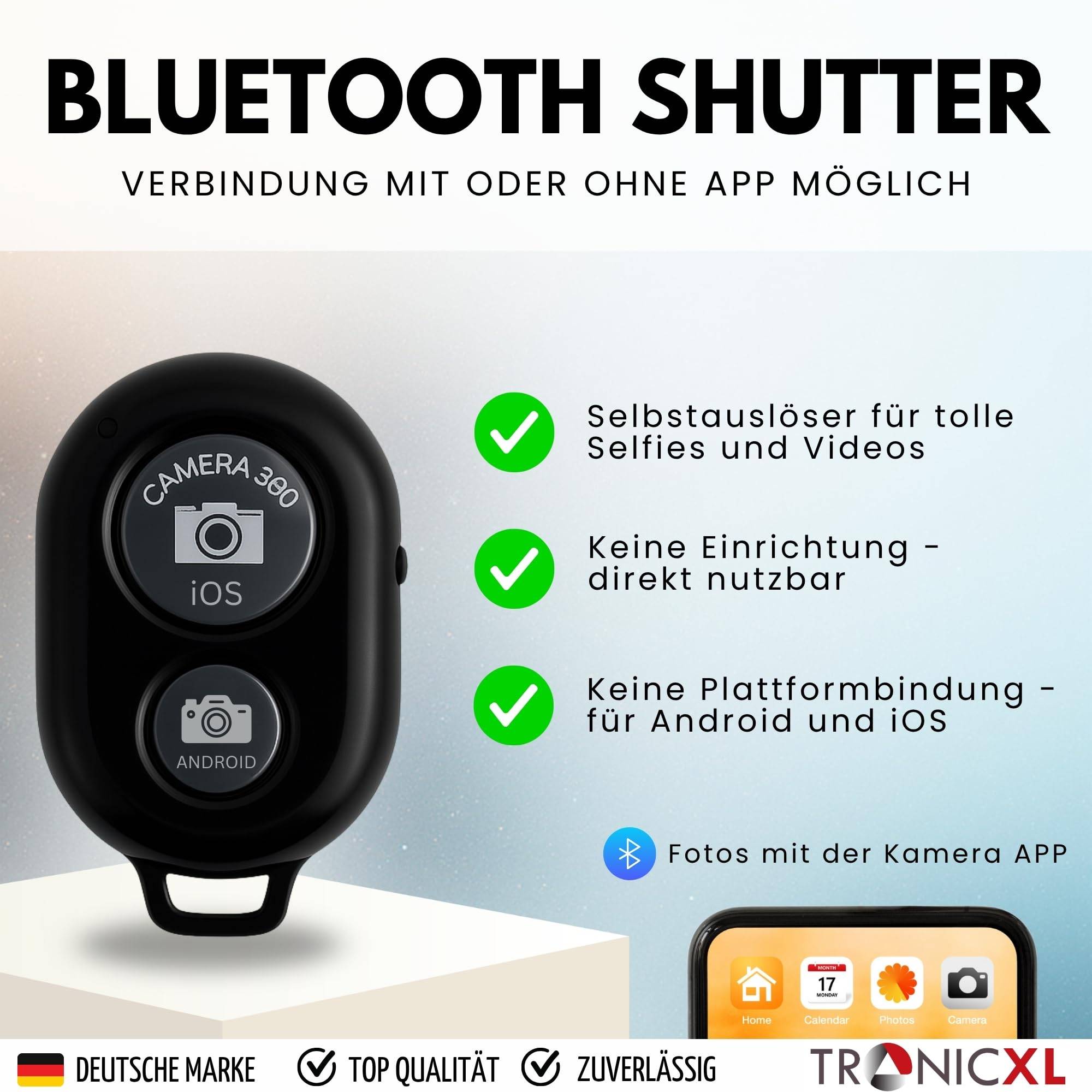 Smartphone Saugnapf Halterung mit Buntem Ringlicht und Fernbedienung I Für Spiegel Fenster Handy Halter I Selfie Video Foto Stativ für Apple iPhone