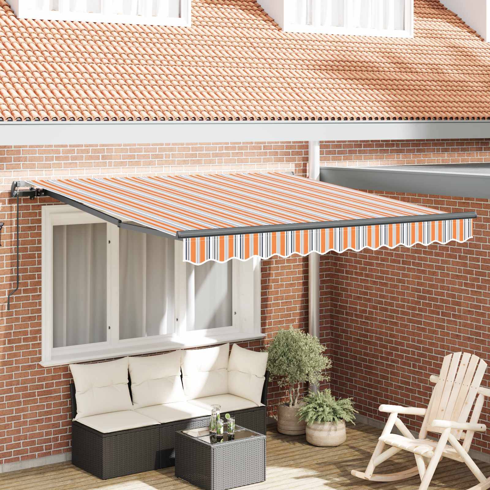 vidaXL Einziehbare Markise Mehrfarbig 300 x 250 cm Polyester und Stahl