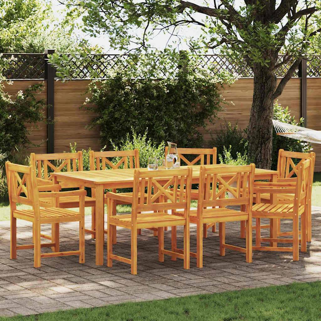 vidaXL Garten Essgruppe 9 pcs Braun Massivholz Akazie