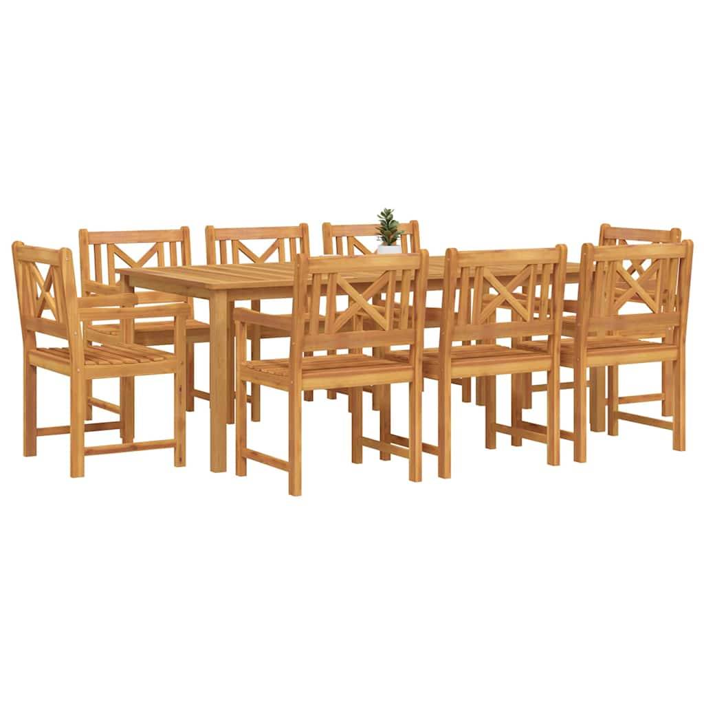 vidaXL Garten Essgruppe 9 pcs Braun Massivholz Akazie