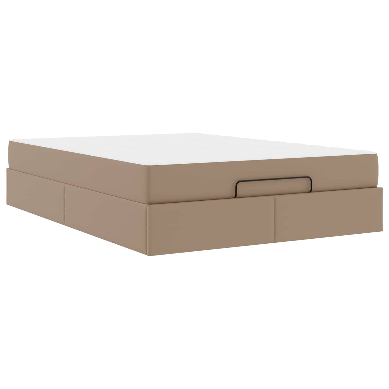 vidaXL Bettgestell mit Matratze Sonstiges 2 pcs Hellbraun PVC