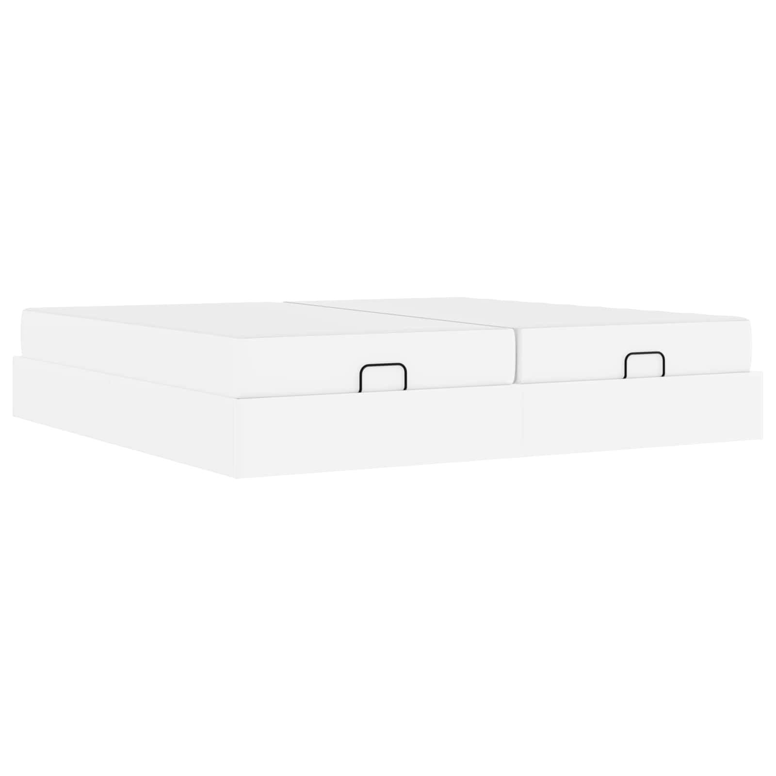 vidaXL Bettgestell mit Matratze mit Matratze 2 pcs Weiß PVC