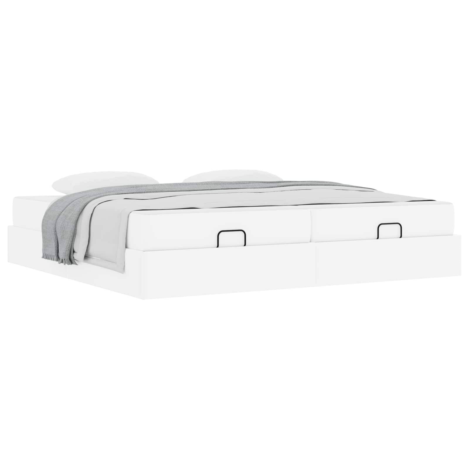 vidaXL Bettgestell mit Matratze mit Matratze 2 pcs Weiß PVC