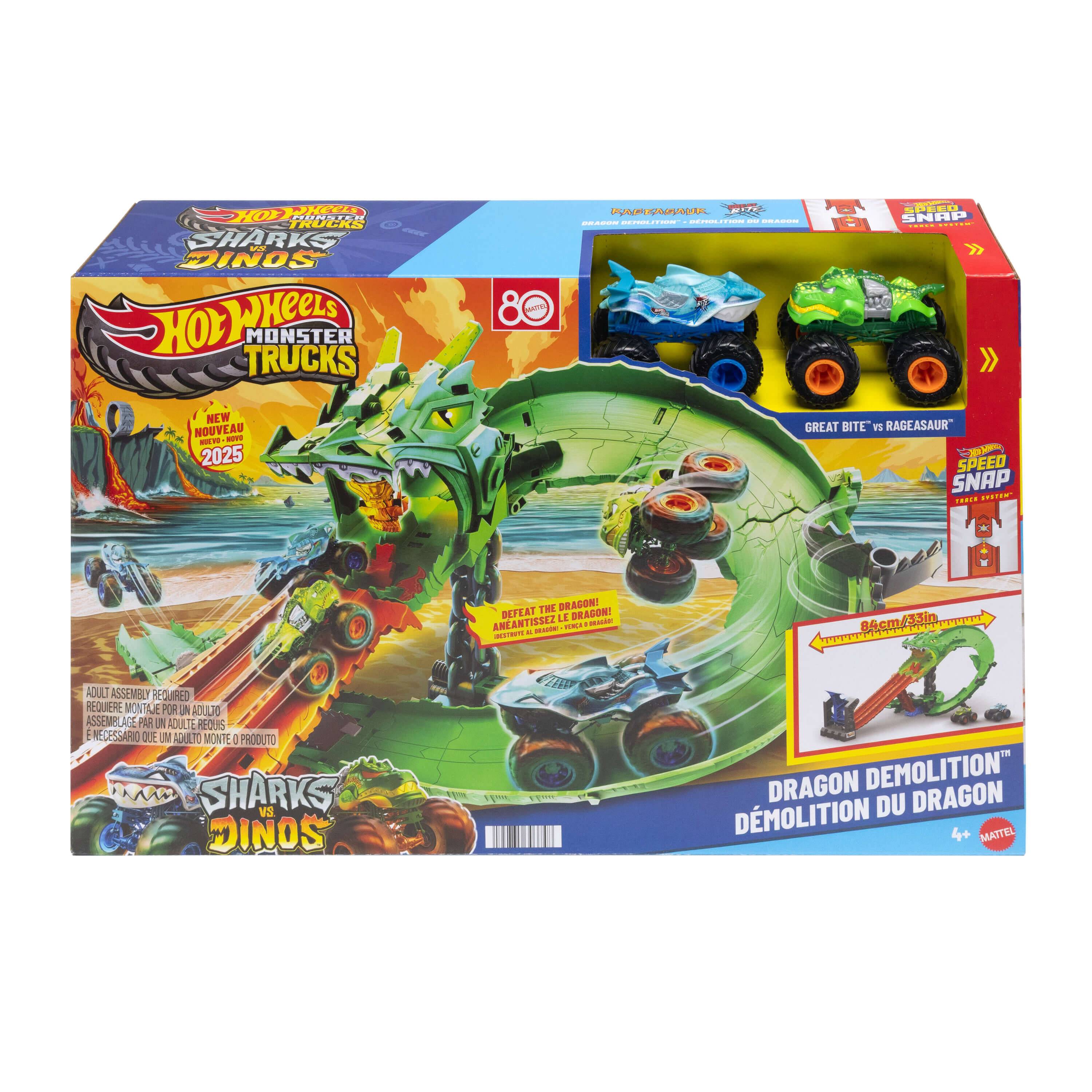 Hot Wheels Monster Trucks Spielset-Box mit der 