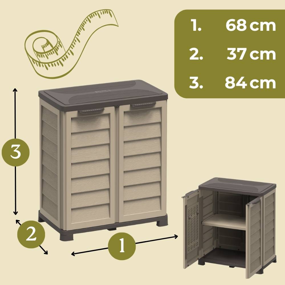 Gartenschrank Wetterfest Outdoor Kunststoff Schrank Kunststoffschrank Mehrzweckschrank Balkonschrank Geräteschrank Terrassenschrank Kellerschrank