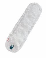 Ein weißer, flauschiger Reinigungswischmopf mit rechteckiger Form, geeignet für Bodenreinigungsaufgaben.