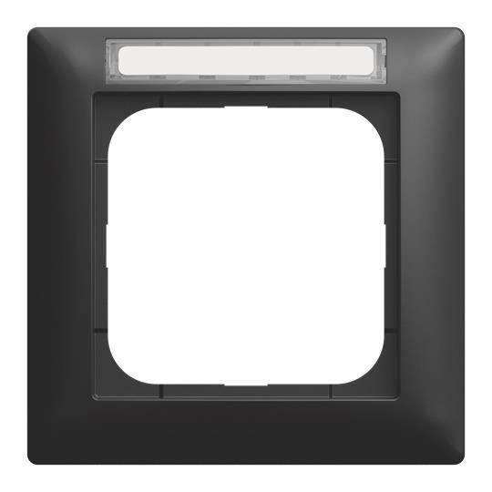 BJ Abdeckrahmen schwarz matt 1721 NS-915 m.Sichtfenster 1fach Install.Baumaterial Schalter