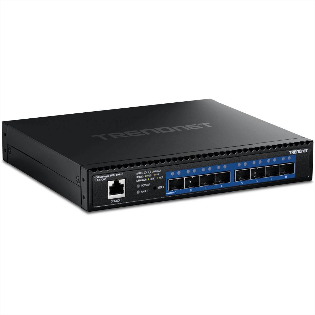 TRENDnet TL2-F7080 Switch 8-Port 10G Layer 2 Managed SFP+ Netzwerk-Infrastruktur Switches