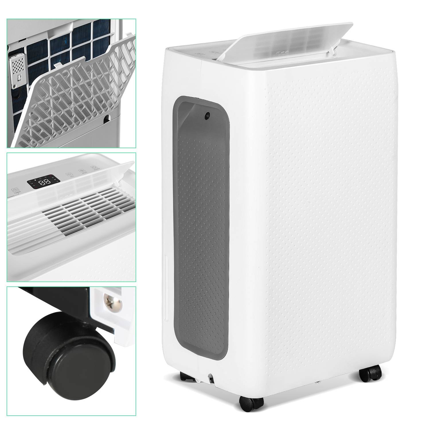 Luftentfeuchter Hygrostat Display elektrisch Weiß Bautrockner Demecto 26L/Tag