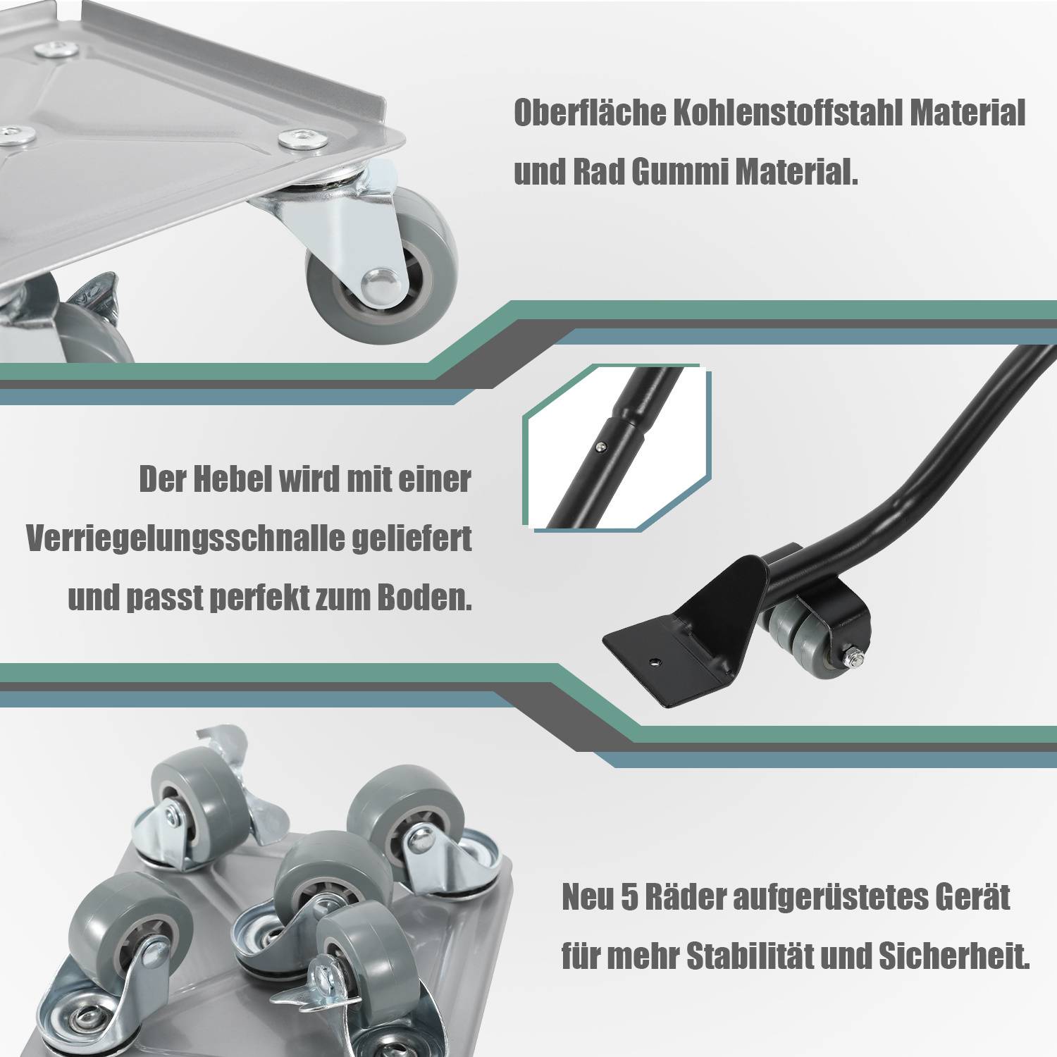 Möbeltransport Set 9-tlg. mit Möbelheber & 360° Rollen bis 600kg Schwerlast – Umzugshilfe für Möbelrücker und Transportroller