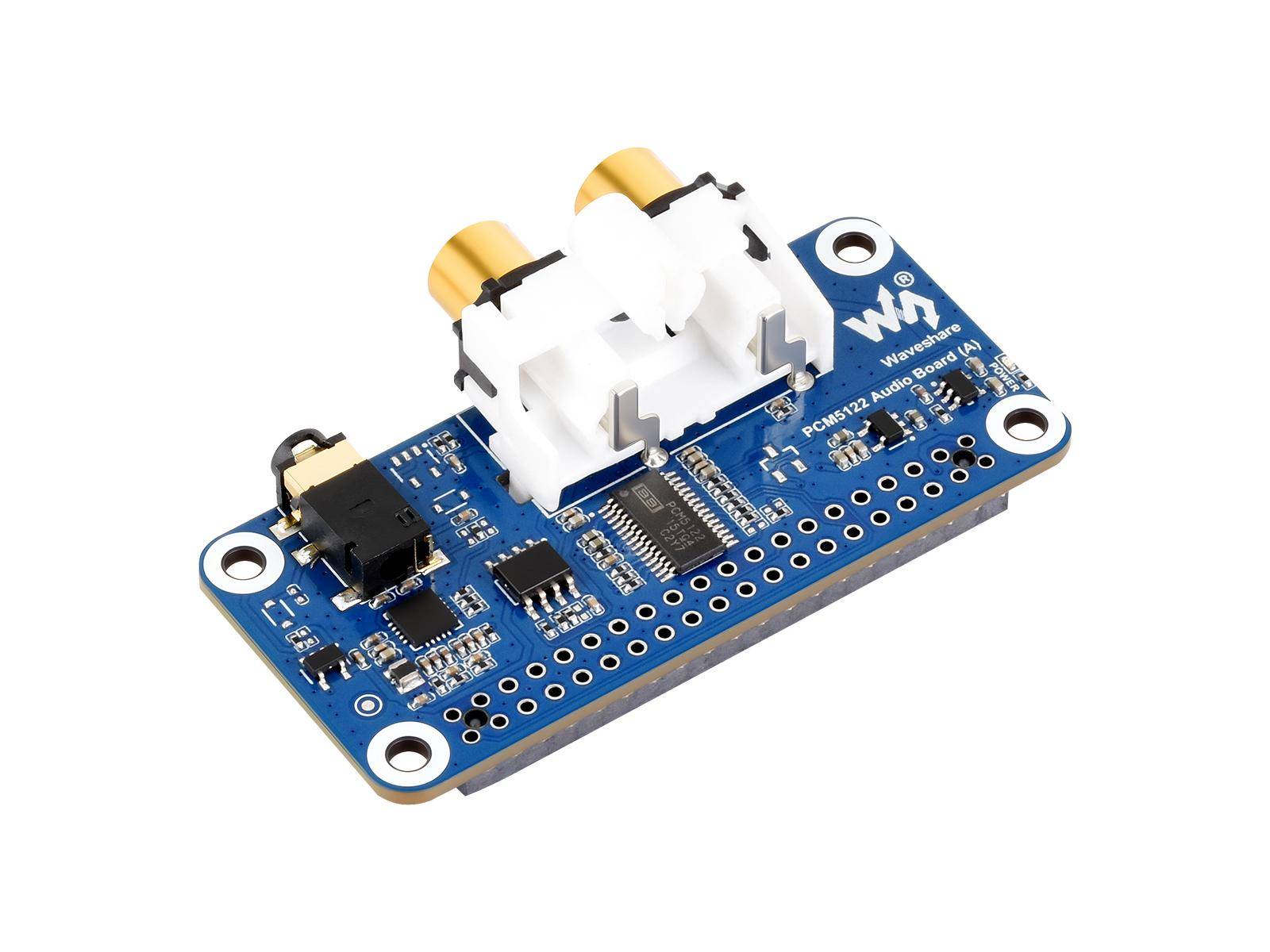 Waveshare PCM5122 Stereo-DAC Audio-Erweiterung für Raspberry Pi, I2S, 384kHz, 32 Bit, RCA, Klinke