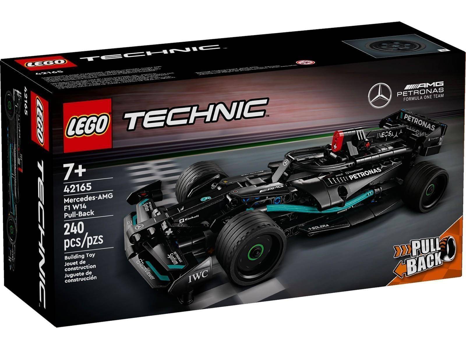 LEGO Technic Mercedes-AMG F1 W14 Rückzug-Baukasten, 240 Teile, ab 7 Jahren, mit einem schwarzen Formel-1-Rennwagen