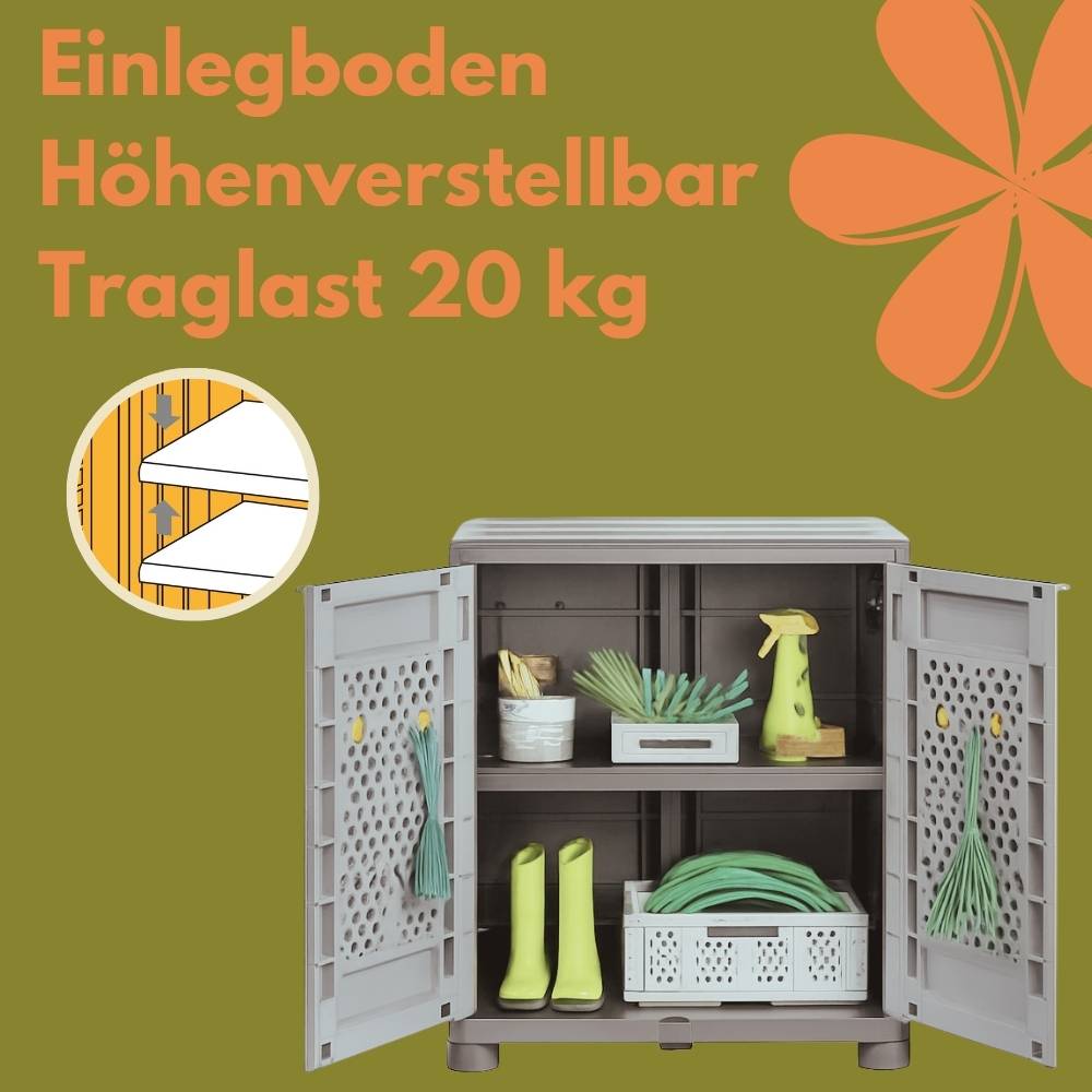 Gartenschrank Wetterfest Outdoor Kunststoff Schrank Kunststoffschrank Mehrzweckschrank Balkonschrank Geräteschrank Outdoor Kunststoffschrank