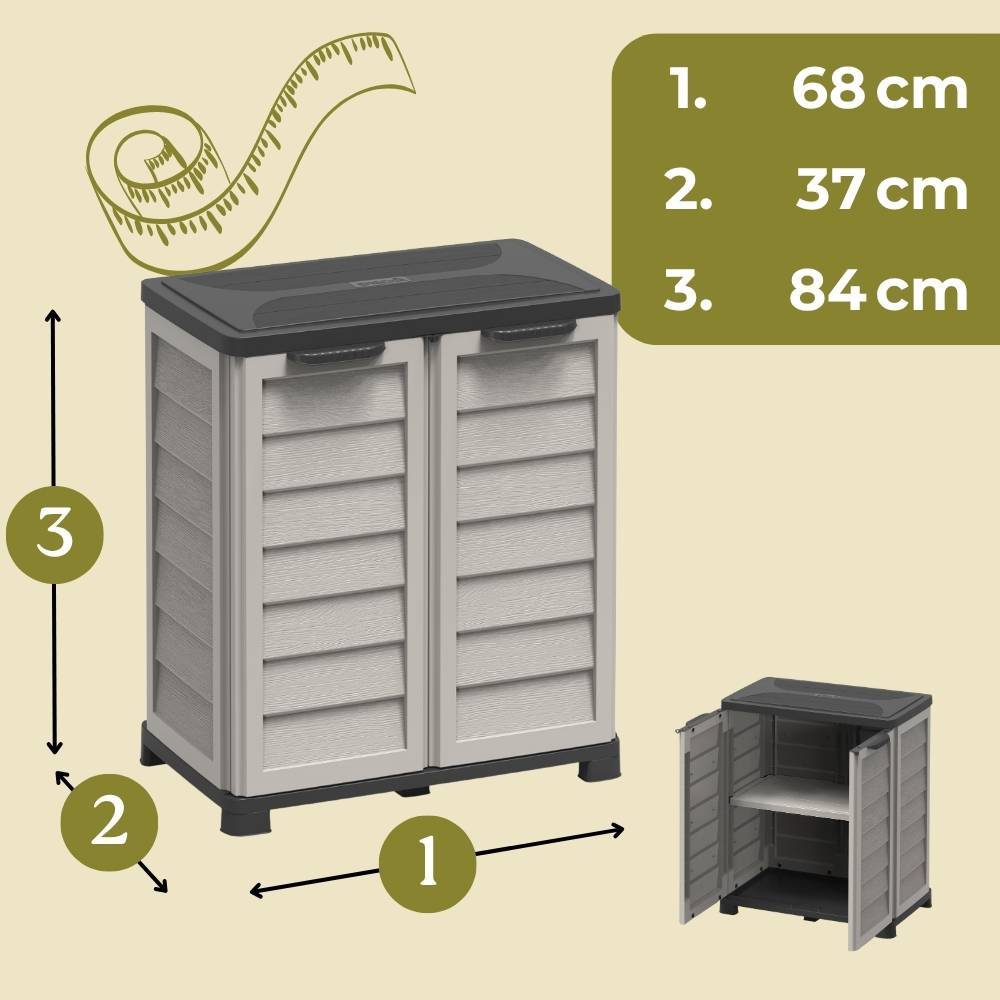 Gartenschrank Wetterfest Outdoor Kunststoff Schrank Kunststoffschrank Mehrzweckschrank Balkonschrank Geräteschrank Outdoor Kunststoffschrank