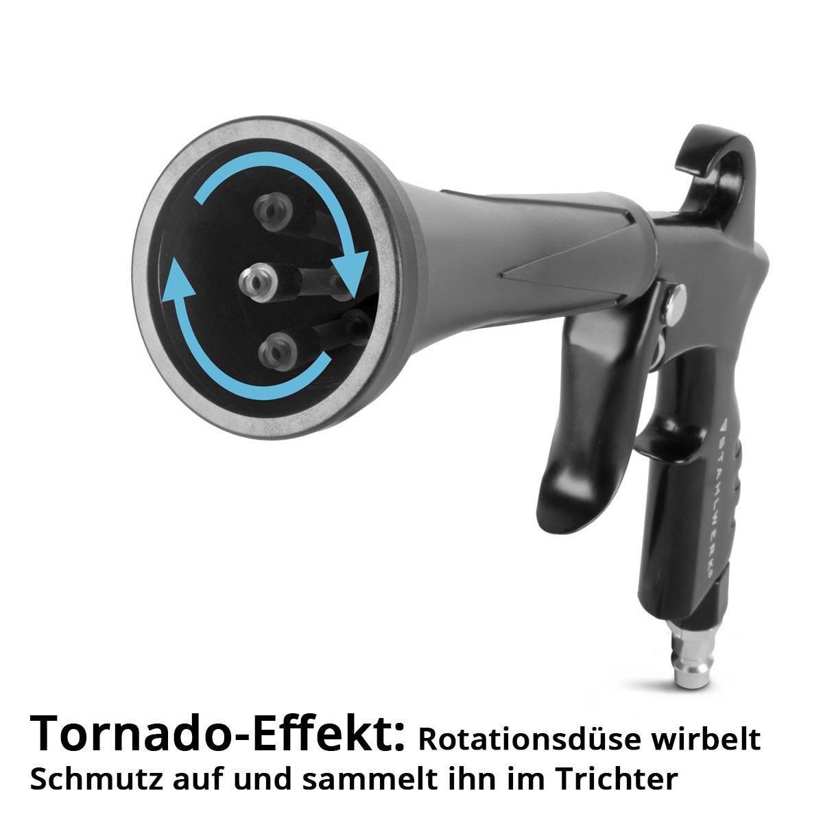 STAHLWERK Trockenreinigungspistole 5 Rotationsdüsen Tornado-Effekt