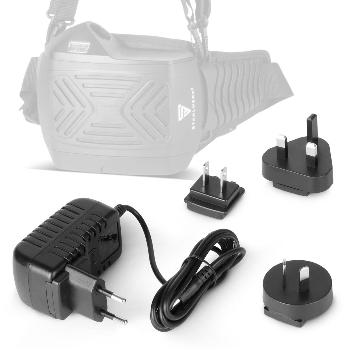 STAHLWERK Akku-Ladegerät für Gebläse-Einheit von Frischluft-Schweißhelme