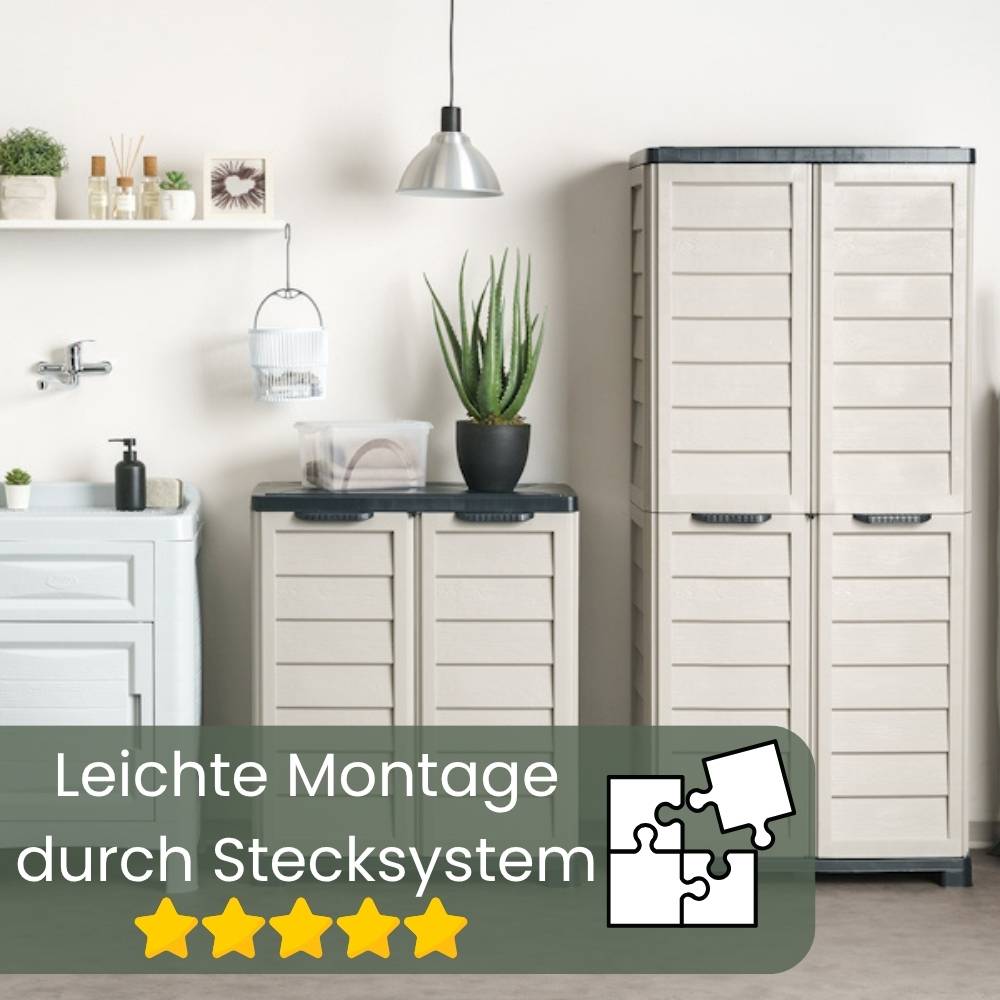Gartenschrank Wetterfest Outdoor Kunststoff Schrank Kunststoffschrank Mehrzweckschrank Balkonschrank Geräteschrank Hochschrank Outdoor Wetterfest