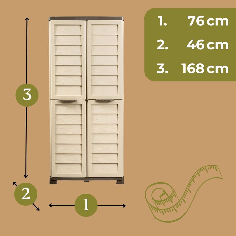 Gartenschrank Wetterfest Outdoor Kunststoff Schrank Kunststoffschrank Mehrzweckschrank Balkonschrank Geräteschrank Hochschrank Outdoor Wetterfest
