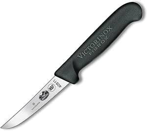Victorinox Fibrox Kochmesser Kleintiermesser, Extra Scharfe Klinge, Spülmaschinengeeignet, Rostfreier Stahl, Schwarz