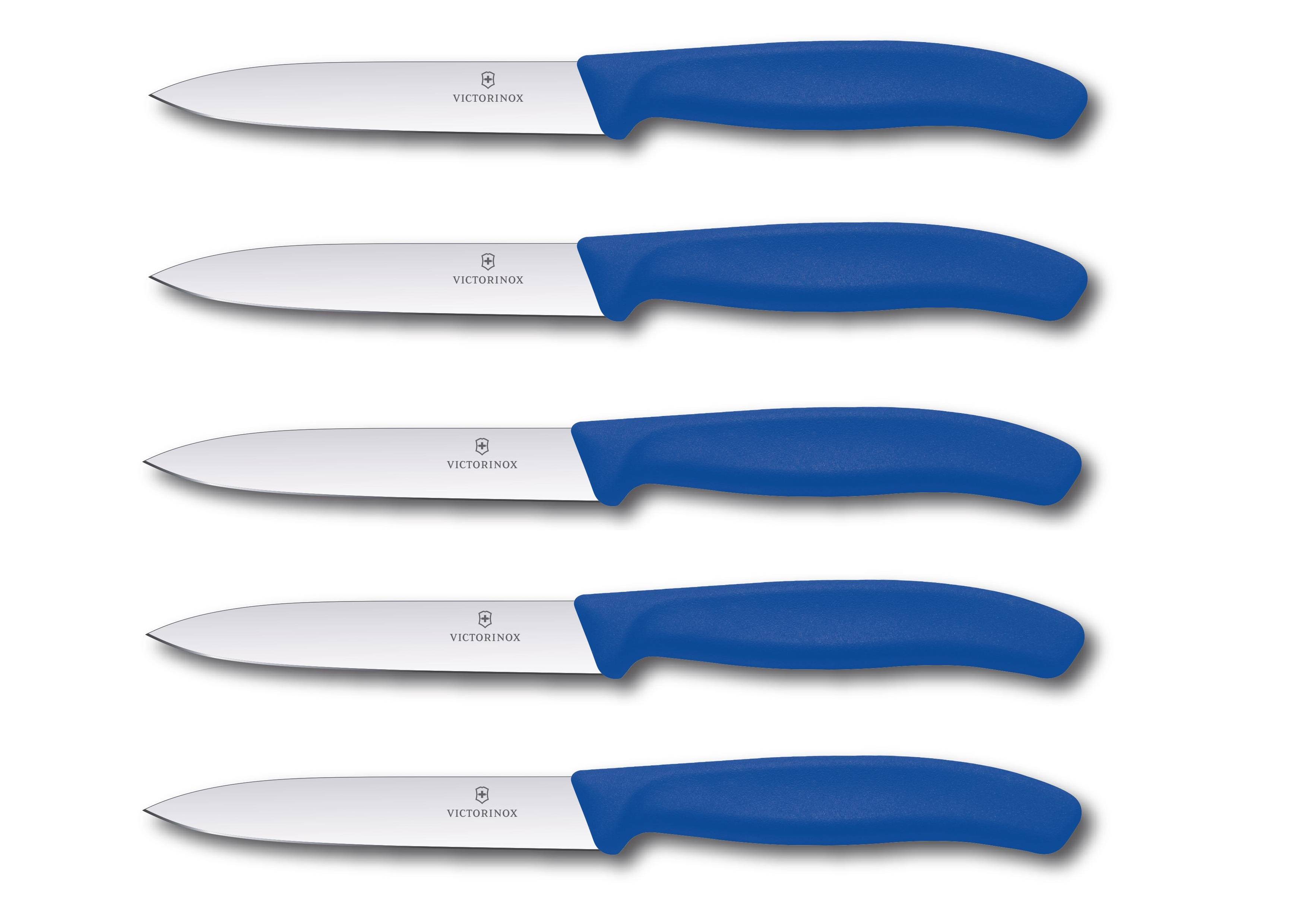 Victorinox | Swiss Classic Set | Limited Edition Blau | 10 cm Klingenlänge | perfekt für Tomaten und Gemüse | Set aus 5 hochwertigen Messern