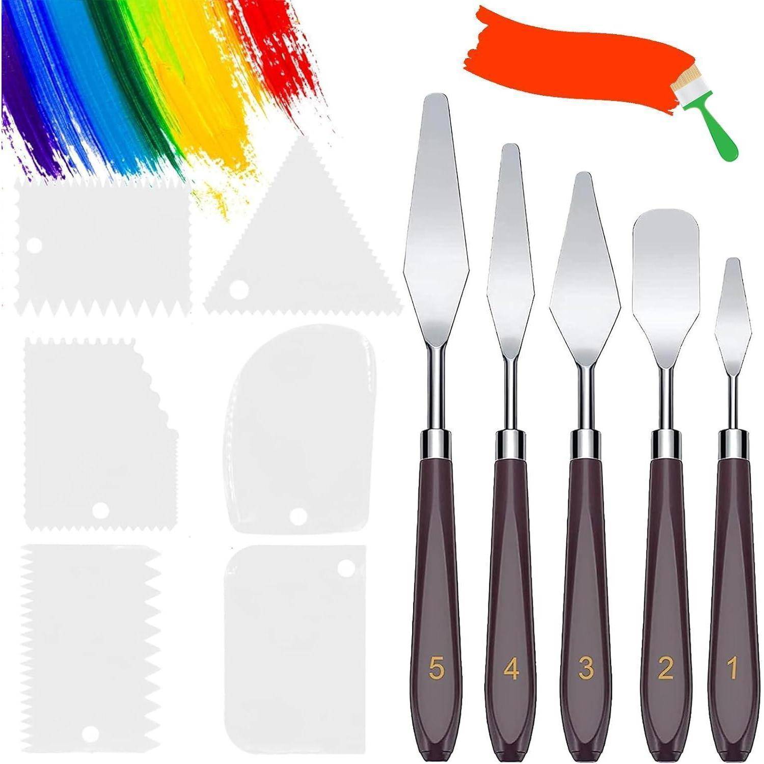 Spachtel Set 11 Stück Acryl Palettenmesser Abstreifermesser RM-GB-07