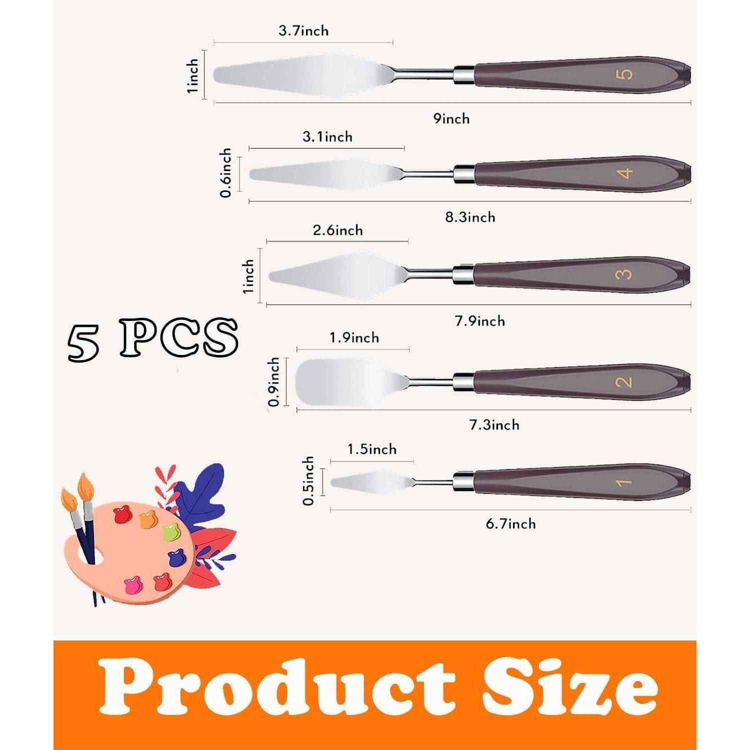 Spachtel Set 11 Stück Acryl Palettenmesser Abstreifermesser RM-GB-07