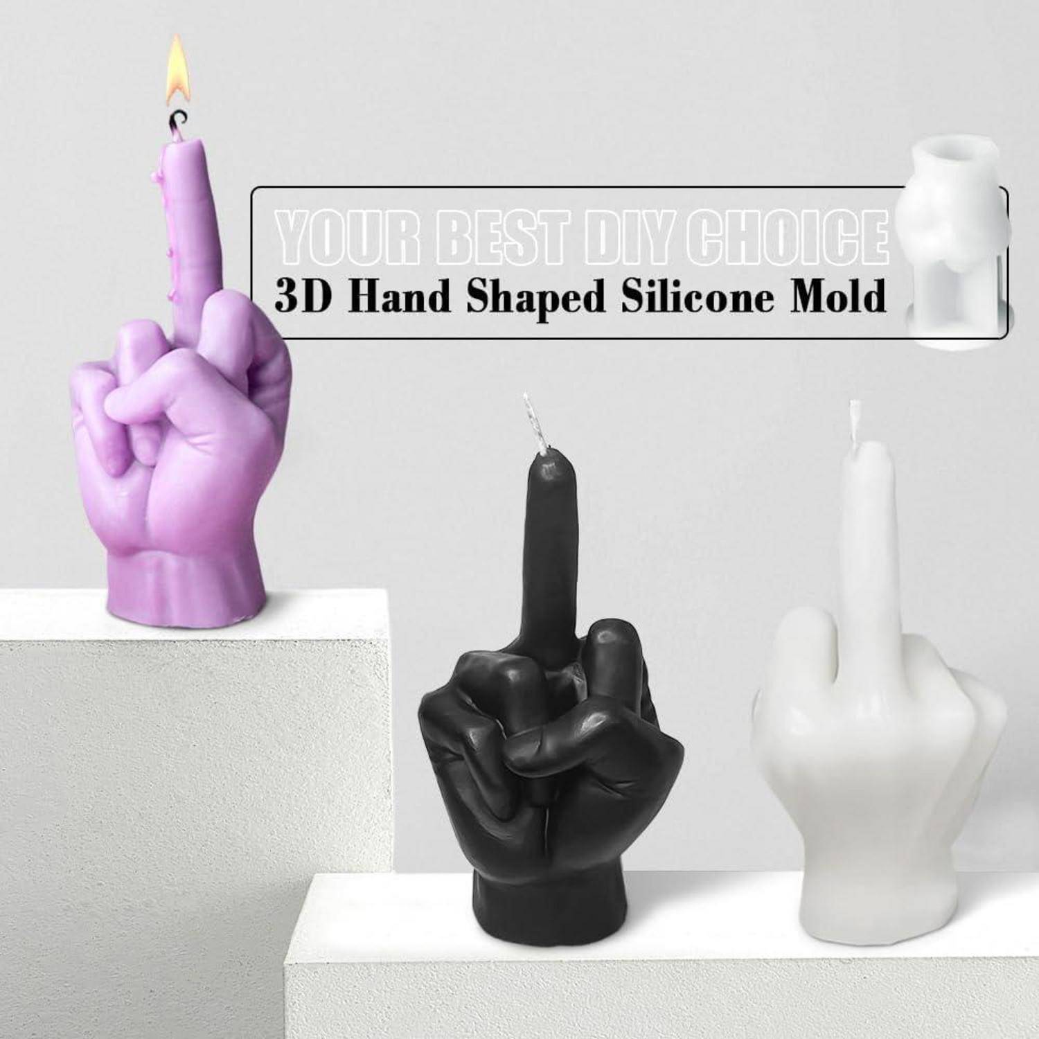 Silikonform Kerze Hand Finger Gesten Harz Formen 1Pc Große Hand-Finger