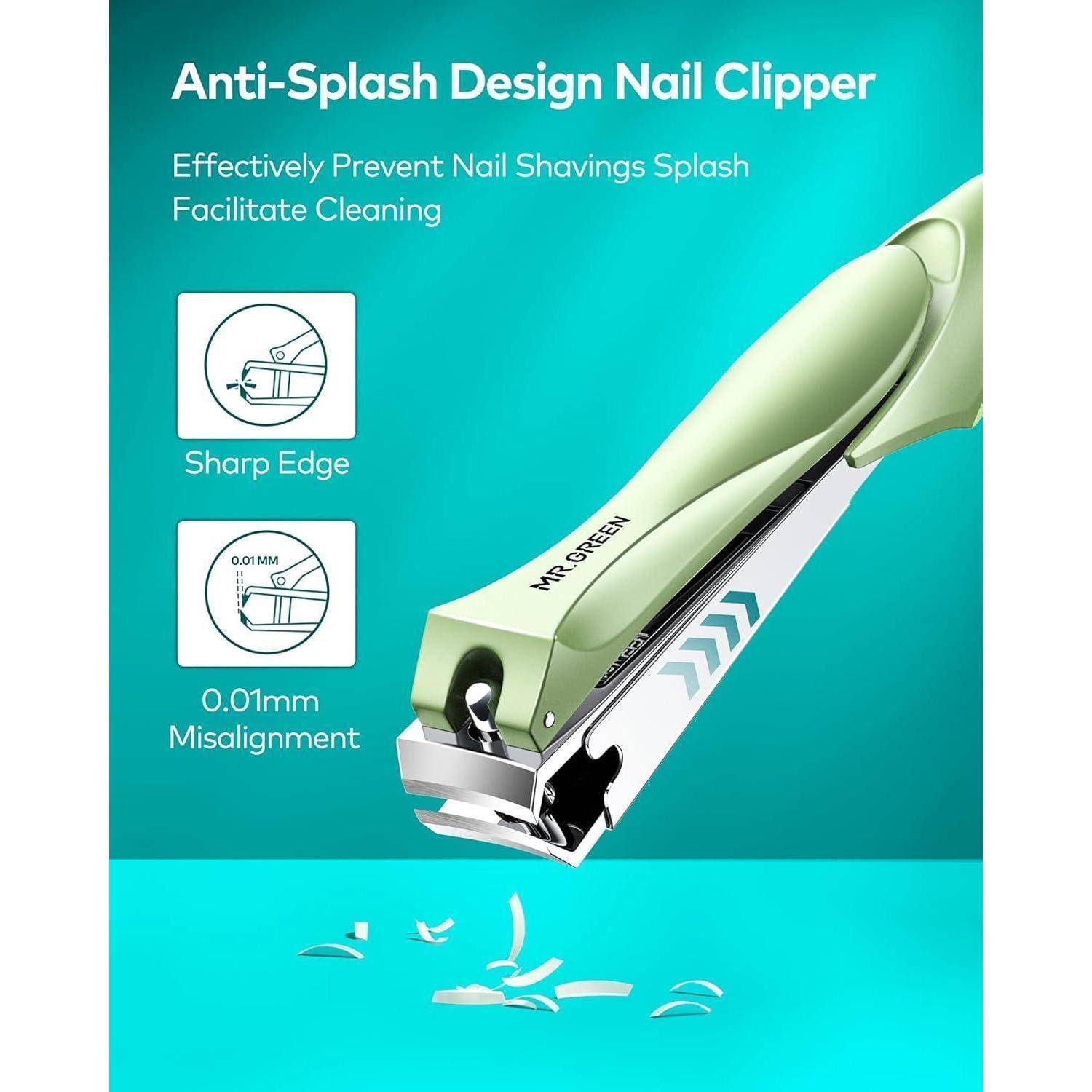 Anti Spritz Nagelknipser mit Nagelfeile, Profi Nagelset für