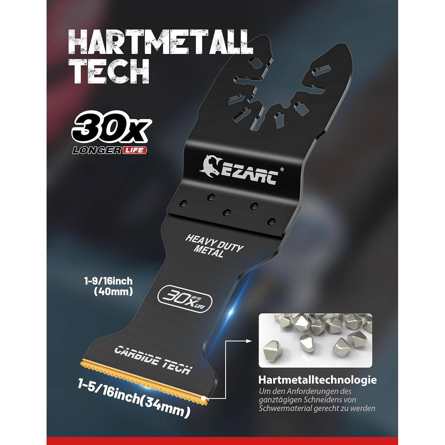 3 tlg Multitool Sägeblätter Carbide Hartmetall Schneiden Metall Holz
