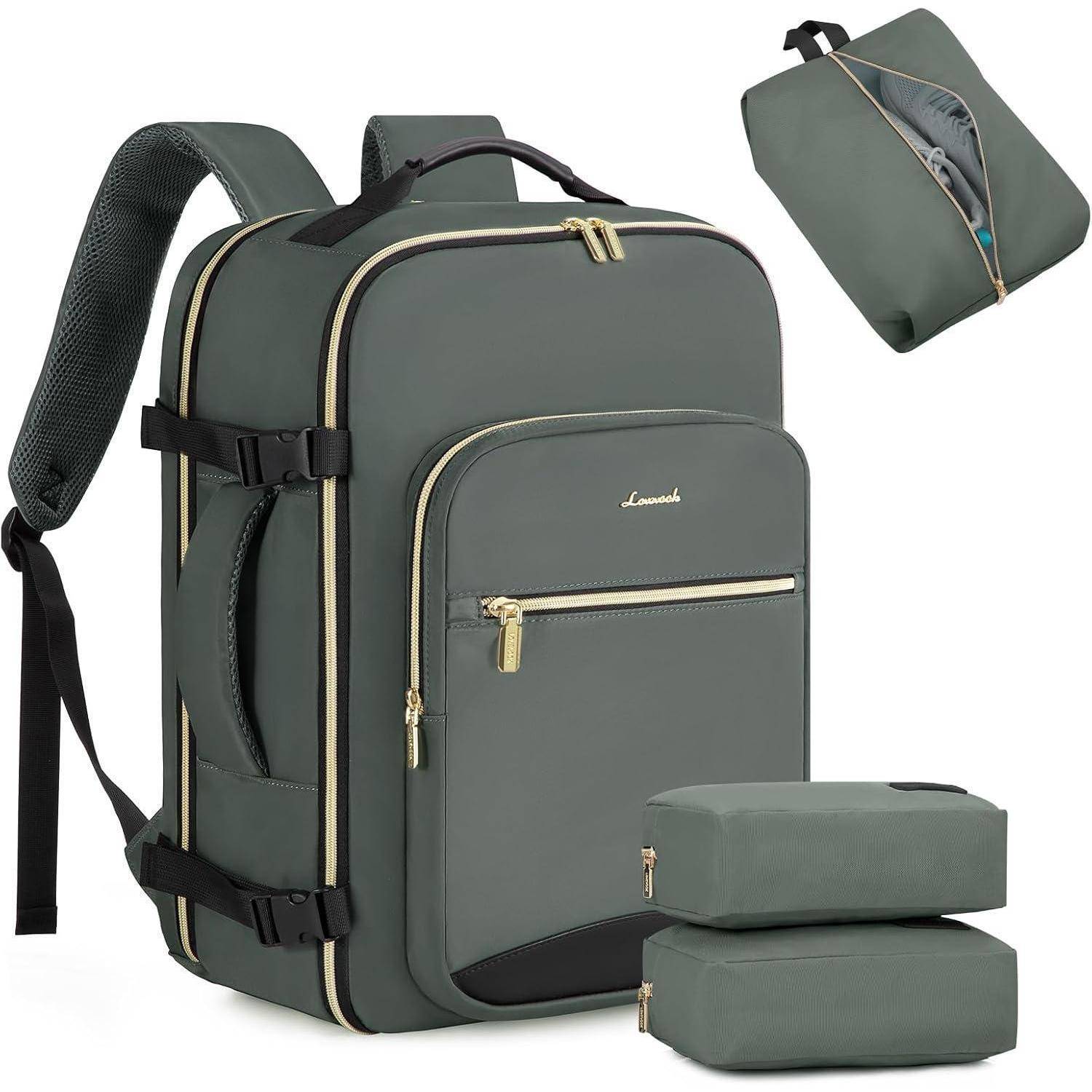 Handgepäck Rucksack 40L Reiserucksack Damen Wasserdicht 17 Zoll Laptop