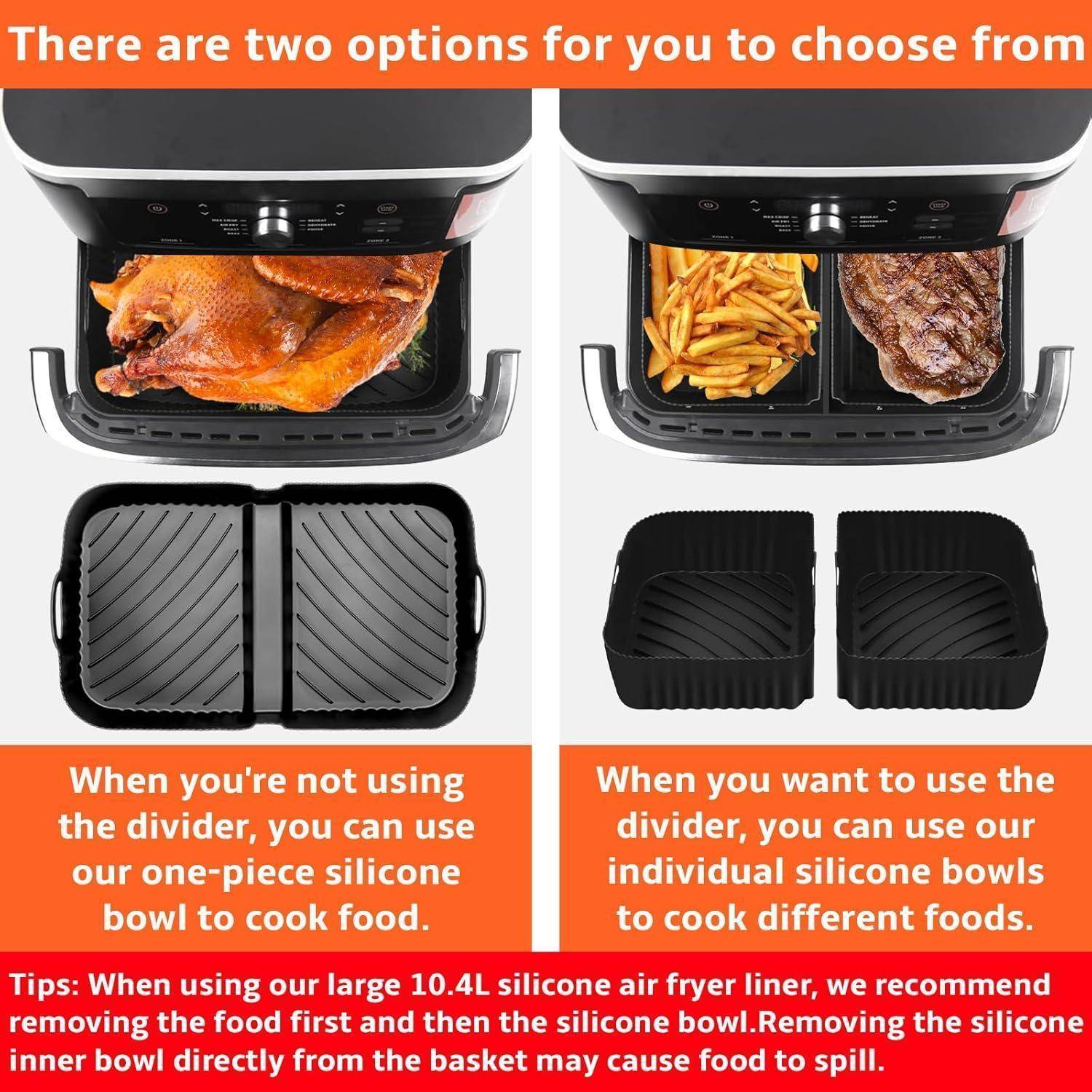 Heißluftfritteuse Zubehör Set 3-teilig für Ninja Foodi Flexdrawer 10,4