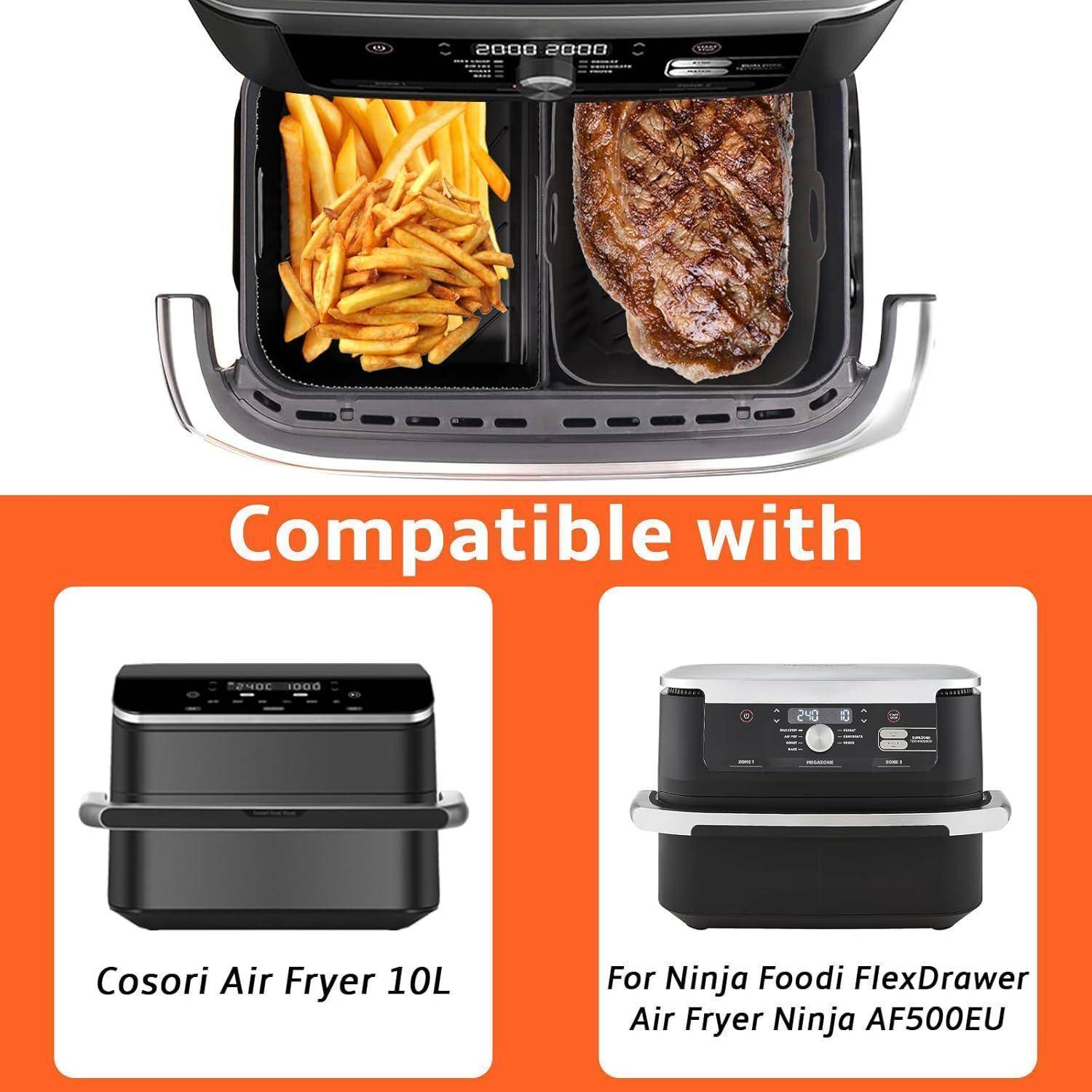 Heißluftfritteuse Zubehör Set 3-teilig für Ninja Foodi Flexdrawer 10,4